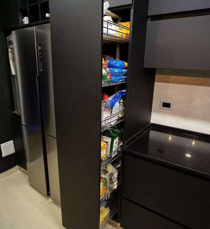 Cocina en melamina ejecutiva oscura